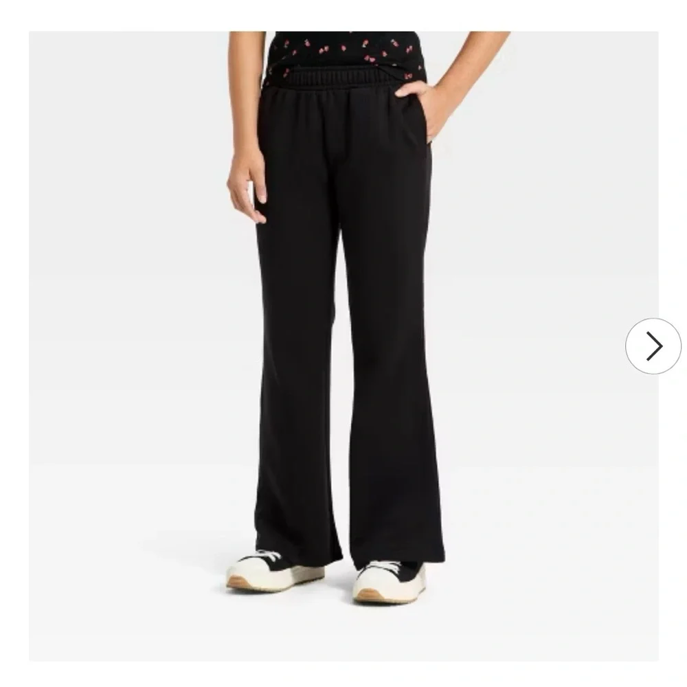 Sz 8 Bundle of 3 Girl’s Black Fleece Flare leg Sweatpants - Art Class
